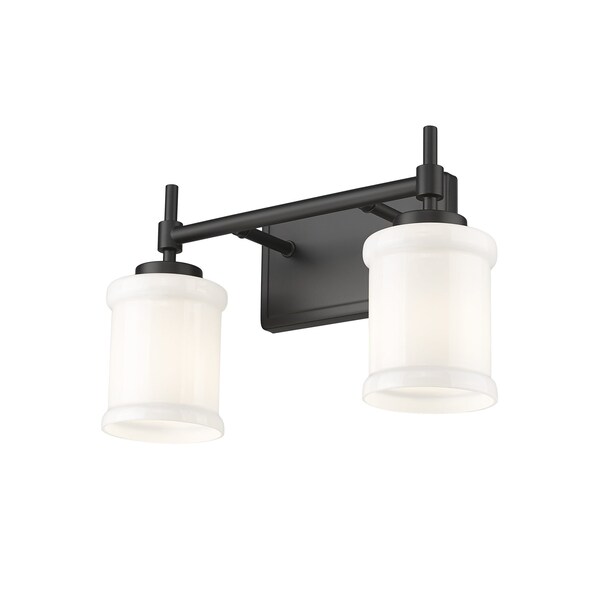 Cadoc 2 Light Vanity, 15in. W X 9in. H, Matte Black